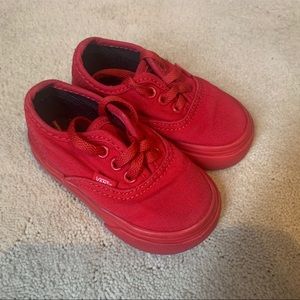 Red toddler Vans size 4c